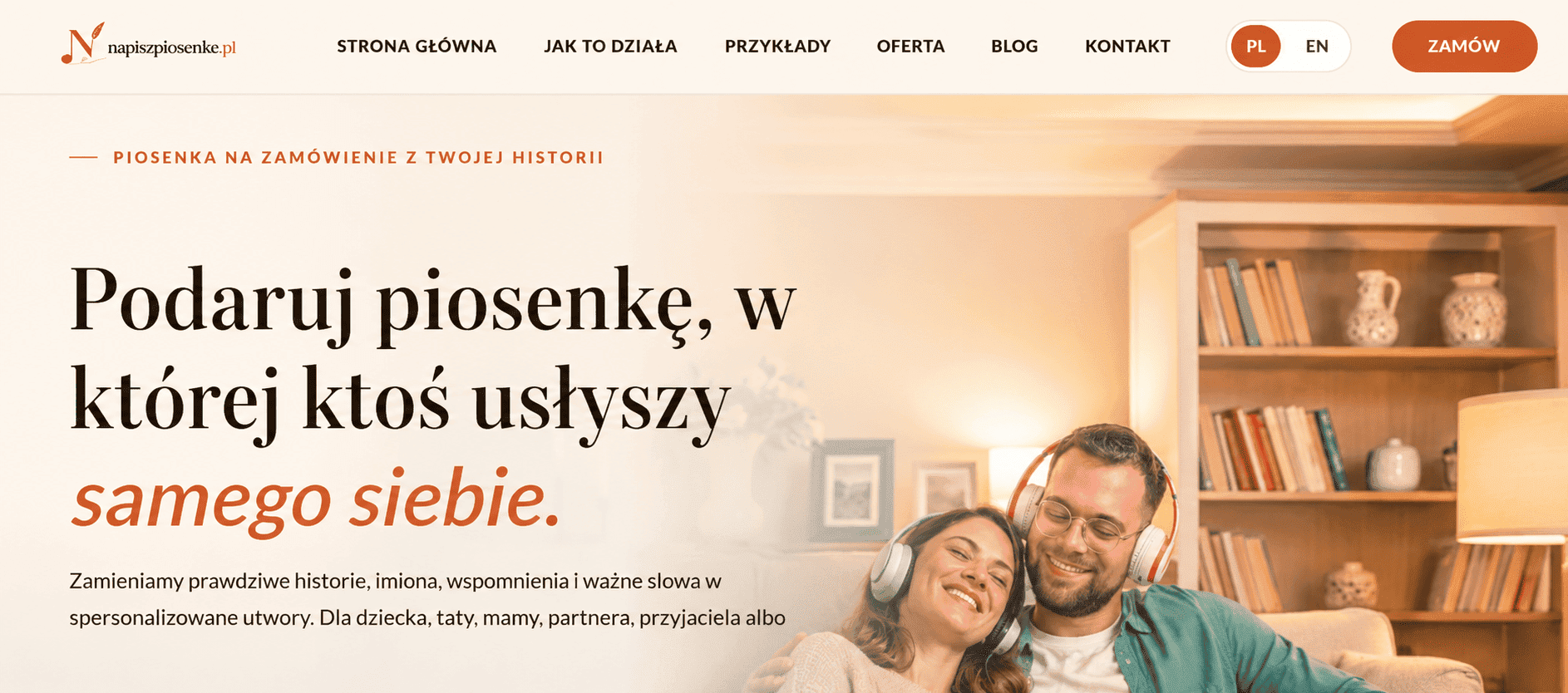 Finalna wersja napiszpiosenke.pl po wdrożeniu KUK SYSTEMS